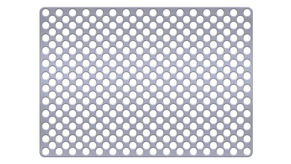 Figure 4a: Titanium mesh membranes have holes incorporated within the mesh