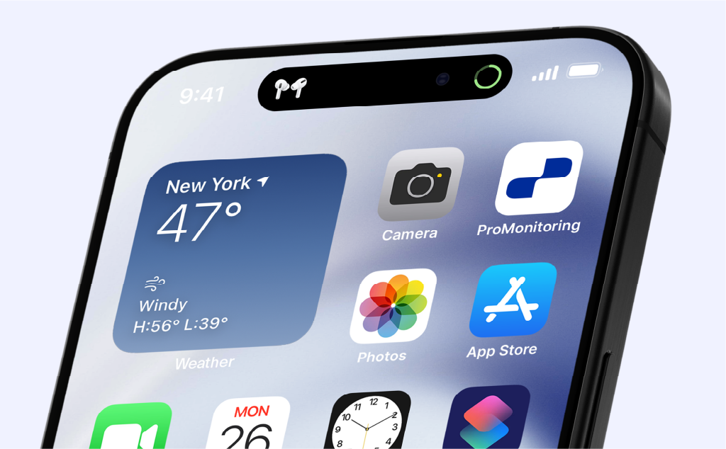 Mobile phone with ProMonitoring app